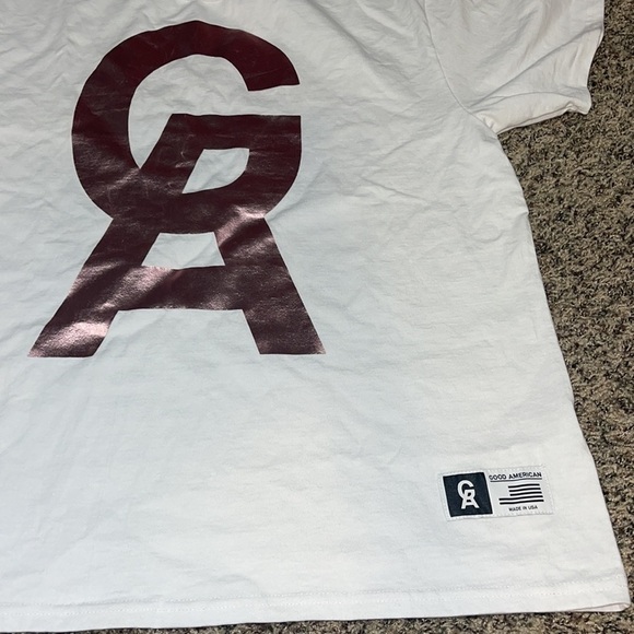 GOOD AMERICAN Rose Gold White Goodies Icon Tee 2/3 XL - Picture 3 of 10